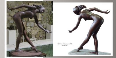 Sculpture Beatrice Pothin Gallard 115 Jeune Femme Penchee