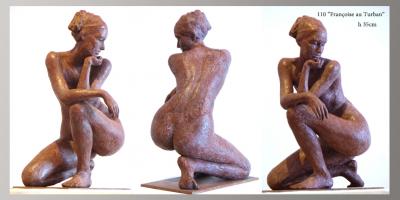 Sculpture Beatrice Pothin Gallard 110 Francoise Au Turban