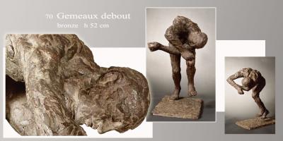 Sculpture Beatrice Pothin Gallard 70 Gemeaux Debout