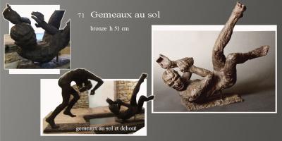 Sculpture Beatrice Pothin Gallard 71 Gemeaux Au Sol