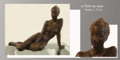 Sculpture Beatrice Pothin Gallard 69 Petit Nu Assis