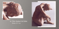 sculpture beatrice pothin gallard 40 cleo assise a la robe